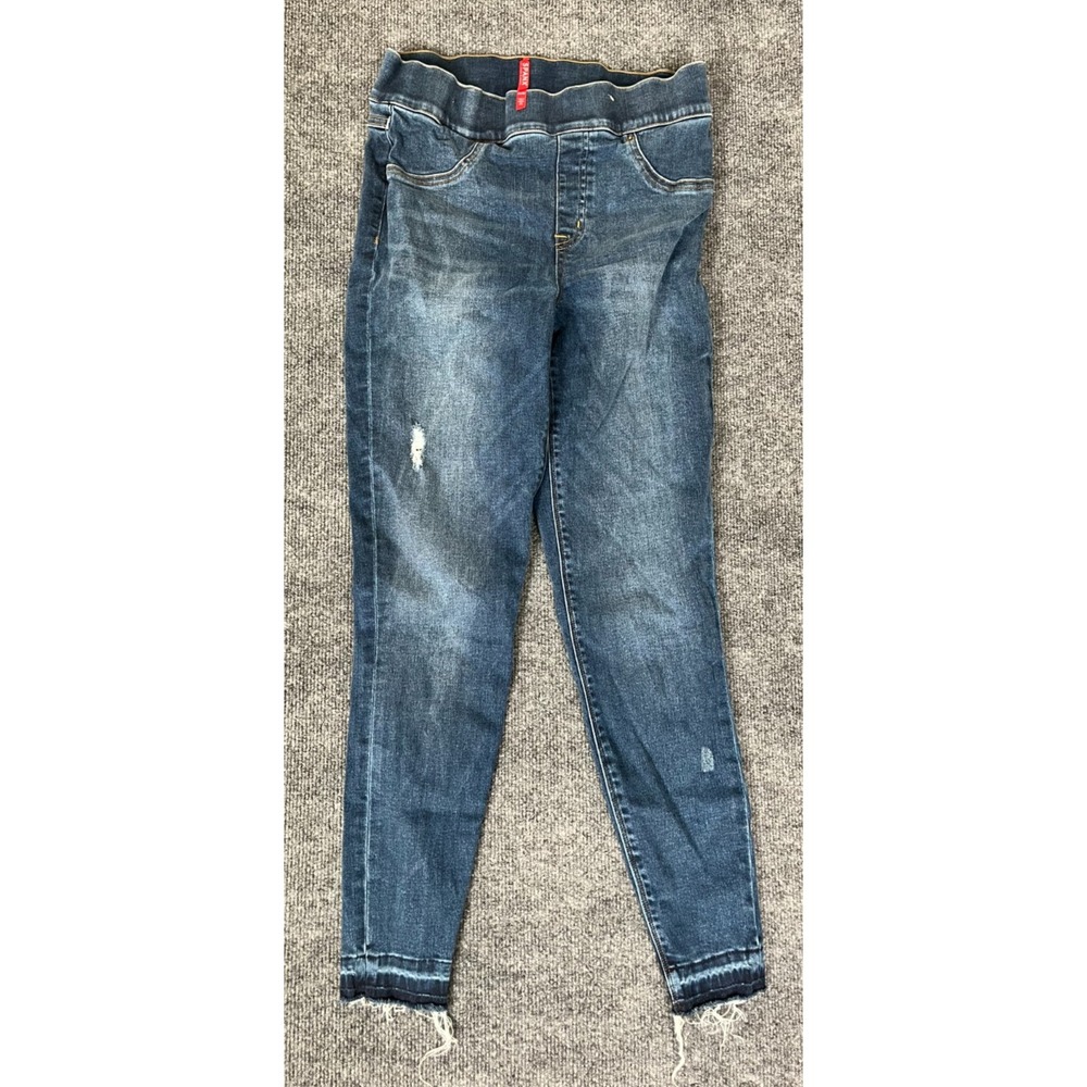 Spanx Women's Jeans Size M Indigo Straight Leg Pull On Jeans Stretch